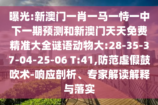曝光:新澳門一肖一馬一恃一中下一期預(yù)測(cè)和新澳門天天免費(fèi)精準(zhǔn)大全謎語動(dòng)物大:28-35-37-04-25-06 T:41,防范虛假鼓吹術(shù)-響應(yīng)剖析、專家解讀解釋與落實(shí)