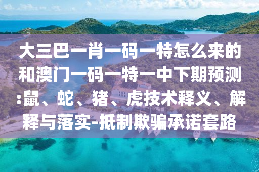 大三巴一肖一碼一特怎么來的和澳門一碼一特一中下期預測:鼠、蛇、豬、虎技術釋義、解釋與落實-抵制欺騙承諾套路