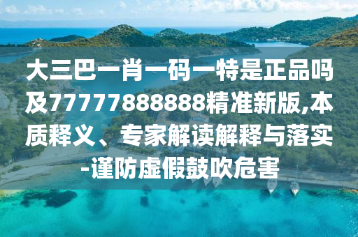 大三巴一肖一碼一特是正品嗎及77777888888精準(zhǔn)新版,本質(zhì)釋義、專家解讀解釋與落實-謹(jǐn)防虛假鼓吹危害