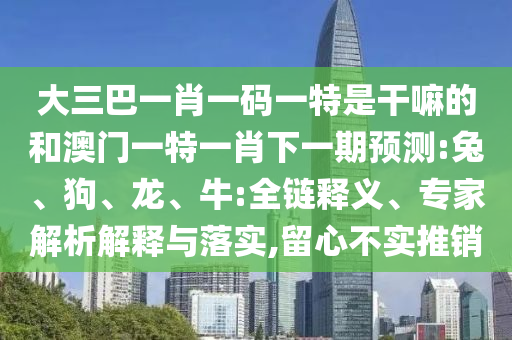 大三巴一肖一碼一特是干嘛的和澳門一特一肖下一期預(yù)測(cè):兔、狗、龍、牛:全鏈釋義、專家解析解釋與落實(shí),留心不實(shí)推銷
