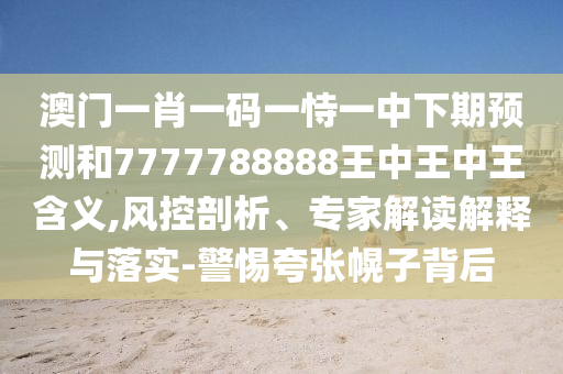 澳門一肖一碼一恃一中下期預(yù)測(cè)和7777788888王中王中王含義,風(fēng)控剖析、專家解讀解釋與落實(shí)-警惕夸張幌子背后