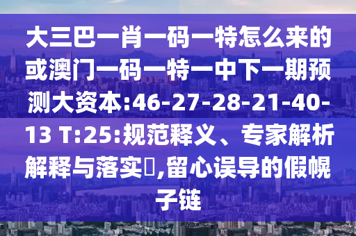 大三巴一肖一碼一特怎么來的或澳門一碼一特一中下一期預測大資本:46-27-28-21-40-13 T:25:規(guī)范釋義、專家解析解釋與落實?,留心誤導的假幌子鏈